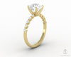 Juliet 1.5 Ct Cushion Cut Moissanite Engagement Ring With Side Stones