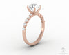 Juliet 1.0 Ct Round Cut Moissanite Engagement Ring With Marquise Side Stones