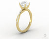Demi 1.5 Ct Cushion Cut Engagement Ring with Side Stones