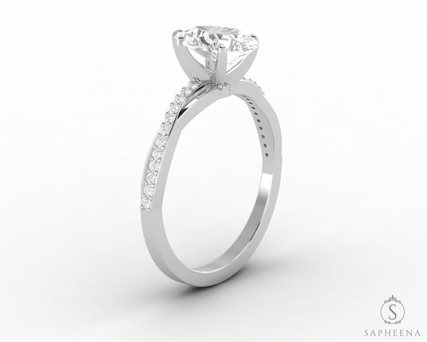Demi 1.25 Ct Pear Cut Engagement Ring with Side Stones