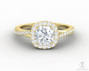 Demi 1.5 Ct Cushion Cut Halo Engagement Ring with Side Stones