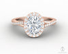 Demi 1.0 Ct Oval Cut Halo Engagement Ring with Side Stones