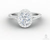Demi 1.0 Ct Oval Cut Halo Engagement Ring with Side Stones