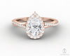 Demi 0.8 Ct Pear Cut Halo Engagement Ring with Side Stones