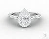 Demi 0.8 Ct Pear Cut Halo Engagement Ring with Side Stones