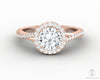 Demi 1.0 Ct Round Cut Halo Engagement Ring with Side Stones