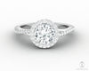 Demi 1.0 Ct Round Cut Halo Engagement Ring with Side Stones
