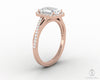 Demi 1.7 Ct Emerald Cut Halo Engagement Ring with Side Stones