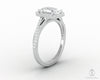 Demi 1.7 Ct Emerald Cut Halo Engagement Ring with Side Stones