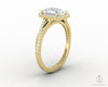 Demi 1.7 Ct Emerald Cut Halo Engagement Ring with Side Stones