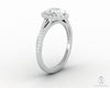 Demi 1.0 Ct Oval Cut Halo Engagement Ring with Side Stones