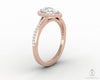 Demi 0.8 Ct Pear Cut Halo Engagement Ring with Side Stones