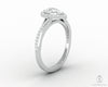 Demi 0.8 Ct Pear Cut Halo Engagement Ring with Side Stones