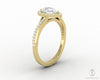 Demi 0.8 Ct Pear Cut Halo Engagement Ring with Side Stones
