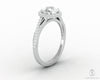 Demi 1.0 Ct Round Cut Halo Engagement Ring with Side Stones