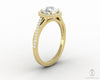 Demi 1.0 Ct Round Cut Halo Engagement Ring with Side Stones