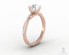 Demi 1.0 Ct Round Cut Engagement Ring with Side Stones
