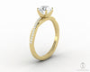 Demi 1.0 Ct Round Cut Engagement Ring with Side Stones