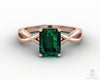 Viola 1.2 Ct Twisted Solitaire Emerald Cut Green Emerald Engagement Ring