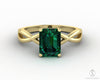 Viola 1.2 Ct Twisted Solitaire Emerald Cut Green Emerald Engagement Ring