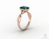 Viola 1.2 Ct Twisted Solitaire Emerald Cut Green Emerald Engagement Ring
