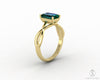 Viola 1.2 Ct Twisted Solitaire Emerald Cut Green Emerald Engagement Ring