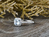 Juno 0.75 Ct Asscher Cut Halo Natural Aquamarine Engagement Ring