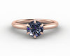 Vega 1.0 Ct Solitaire Round Cut Grey Moissanite Engagement Ring