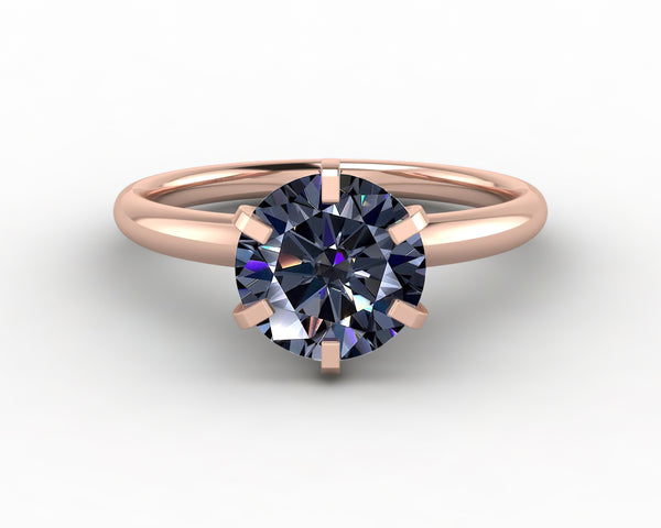 Vega 2.0 Ct Solitaire Round Cut Grey Moissanite Engagement Ring