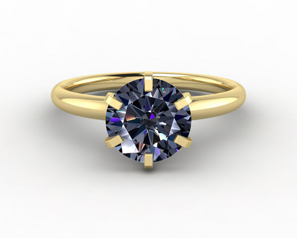 Vega 2.0 Ct Solitaire Round Cut Grey Moissanite Engagement Ring
