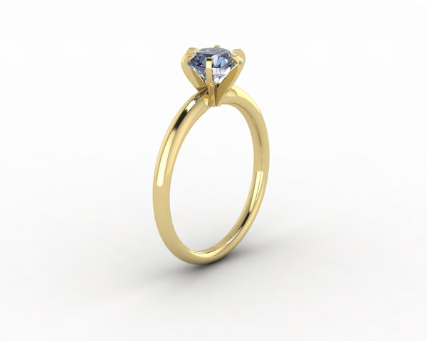 Vega 1.0 Ct Solitaire Round Cut Grey Moissanite Engagement Ring