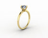 Vega 1.0 Ct Solitaire Round Cut Grey Moissanite Engagement Ring