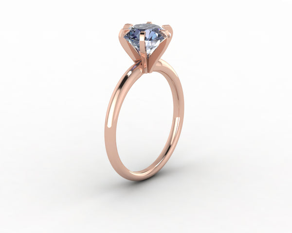 Vega 2.0 Ct Solitaire Round Cut Grey Moissanite Engagement Ring