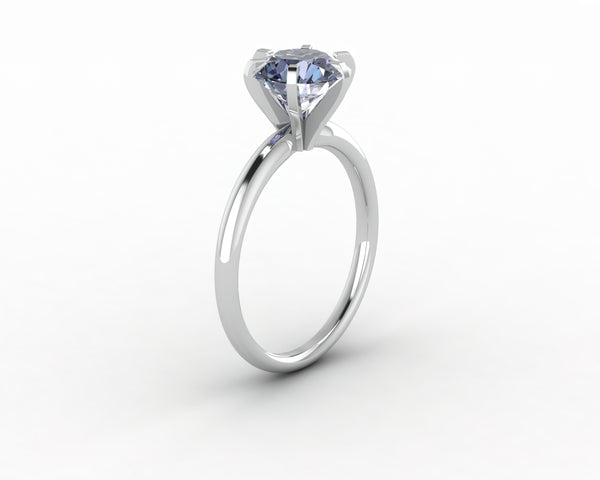 Vega 2.0 Ct Solitaire Round Cut Grey Moissanite Engagement Ring