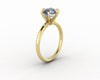 Vega 2.0 Ct Solitaire Round Cut Grey Moissanite Engagement Ring