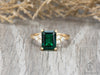 Astrid 2.0 Ct Emerald Cut Green Emerald Engagement Ring