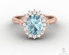 Maia 1.75 Ct Oval Cut Halo Natural Aquamarine Engagement Ring