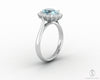 Maia 1.75 Ct Oval Cut Halo Natural Aquamarine Engagement Ring
